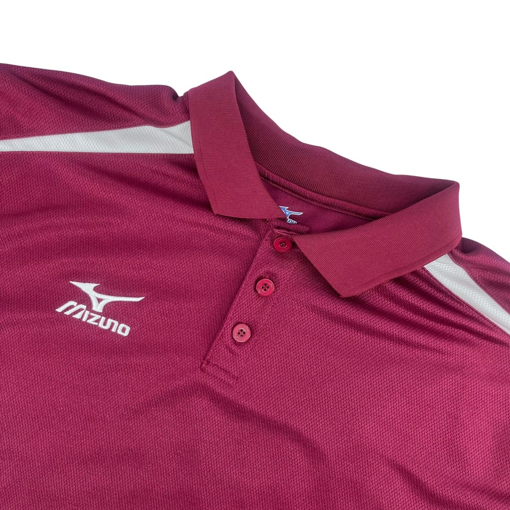 Mizuno DryLite Polo Shirt Mens XL Maroon Athletic Performance Gorpcore Golf
